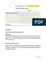 Phy Tutorial Instructions 1 The Simple Pendulum Experiment PDF