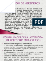 Institución y Sustitución de Herederos y Legatarios