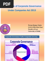 On Corporate Governance Under Companies Act