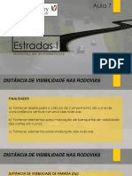 Estradas I - Aula 08 - DISTANCIAS DE VISIBIIDADE PDF