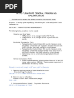 Furniture Packaging Specifications