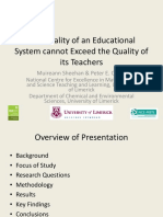 The Quality of An Educational System Cannot Exceed Quality Teachers