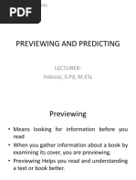 Previewing and Predicting