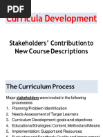 Curricula Development