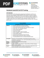 Autodesk AutoCAD Civil 3D Training Syllabus