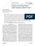 Prospects and Problems of Teaching Islamic Studies: A Case Study of Primary Schools in Akre - Kurdistan