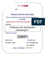 "Traitement Des Marchandises Endommagées": Projet de Fin D'Études