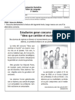 Evaluación Lectura Comprensiva de Un Cuento Taller de Lenguaje 3° Básico.