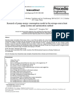 Research of Pump Energy Consumption Model in The Sewage-Source Heat Pump System and Optimization Method