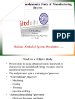 First Level Thermodynamics Study of Manufacturing System