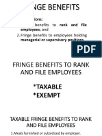 Fringe Benefits: Classifications: Employees and Managerial or Supervisory Positions