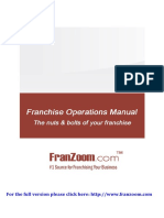 Franchise Operations Manual Table of Contents