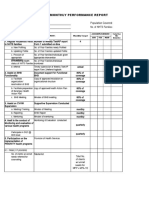 NDP Monthly Performance Report Name & Signature: Population Covered: Area of Assignment