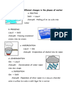 I. Identify The Different Changes in The Phases of Matter: Example