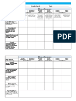 Unit Planning Matrix Using Blooms Taxonomy