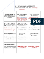 Throwing and Catching Choice Board