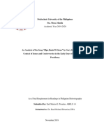 An Analysis of The Song "Mga Kanta Ni Goryo" by Gary Granada Within The Context of Issues and Controversies in The Early Days of Gloria Arroyo's Presidency