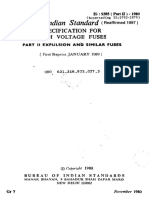 Indian Standard: Specification For High Voltage Fuses