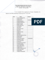 MBA Entrance Exempted Candidate List