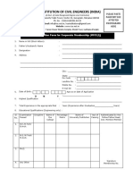 The Institution of Civil Engineers (India) : (Application Form For Corporate Membership (MICE (I) )