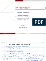 MA 105: Calculus: Sudhir R. Ghorpade