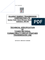 Technical Specification OF Tower Material For66Kvmulti Circuit-Panther Transmission Line