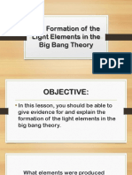 The Formation of The Light Elements in The Big Bang Theory