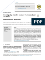 Investigating Elective Courses in Architectural Education: Frontiers of Architectural Research