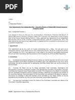 Sample of Insurance Company Appointment Letter