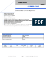 250KVA CUMMINS Diesel Generator Specifications