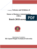 Batch 2018 Onwards: Study Scheme and Syllabus of