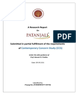 A Research Report: Contemporary Concern Study (CCS)