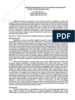 Classroom Environment and Students Satisfaction in Speaking Abiity