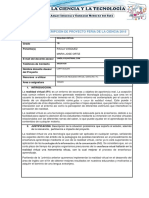 Formato de Inscripción de Proyecto Feria de La Ciencia