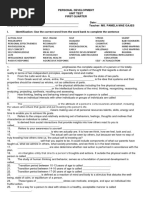 Personal Development Unit Test - Answer