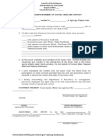 Affidavit/Sworn Statement of Actual Care and Custody: (Signature Over Printed Name) (Signature Over Printed Name)