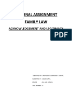 Internal Assignment Family Law: Acknowledgement and Legitimacy