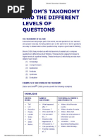 Bloom's Taxonomy of Questions