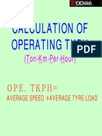 Calculation of Operating TKPH: (Ton-Km-Per-Hour)