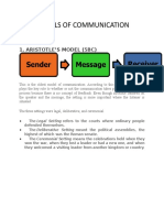 Models of Communication: 1. Aristotle'S Model (5Bc)