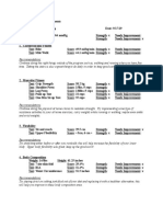 Fitness Profile Pre Assessment