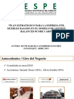 Plan Estrategico para La Empresa Stil Muebles Basado en El Modelo de Gestion Balanced Score Card