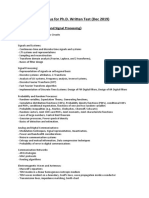 Syllabus For Ph.D. Written Test (Dec 2019) : EE1 (Communication and Signal Processing)