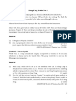 Hong Kong Profits Tax 1: Question 1 - Gain On Sale of Property and Allowances/deductions For Salaries Tax