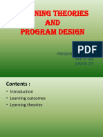 Learning Theories AND Program Design: Presented By: REETU (62) SAVITA