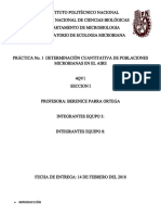 Determinaciòn Cuantitativa de Poblaciones Microbianas en El Aire