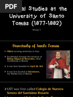 Medical Studies at The University of Santo Tomas (1877-1882)