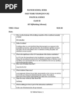 Mayoor School, Noida HALF YEARLY EXAM (2019-20) Political Science Class-Xi SET B (Marking Scheme) TIME: 3 Hour M.M: 80 Date