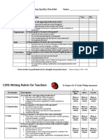 Document Description Yes No: CJHS Student Writing Quality Checklist Name