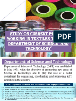 Study On Current Project WORKING IN Textiles Through Department of Science and Technology